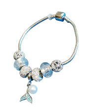 Bracciale Charms Donna Tipo Pandora Argento Acciaio Inox Strass Perla + Omaggio