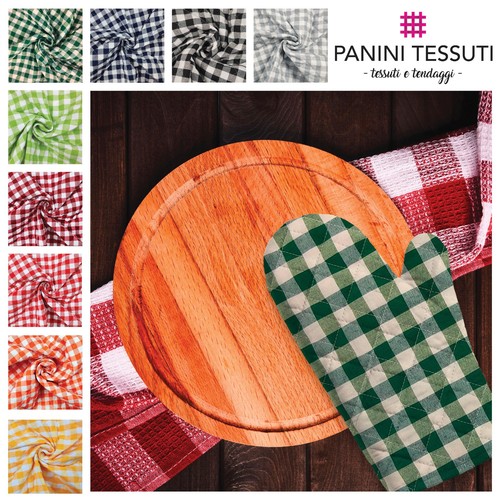 Tessuto trapuntato quadretti - tessuto,
