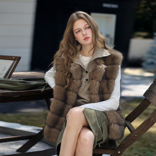 Gilet donna corto pelliccia