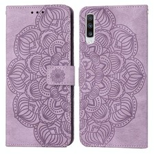 Per Samsung Galaxy A70 Mandala Case di telefono in pelle ribaltabile in rilievo