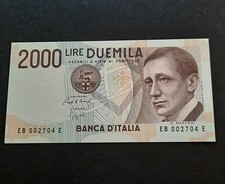 Cartamoneta Italia repubblica lire 2000 Marconi 06.03.1992 B numeri verdi FDS