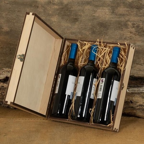 Cassetta legno porta vino e - in,