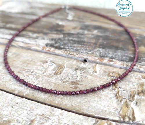 Collana fine pietra granato