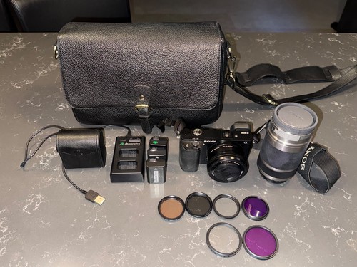 Sony a6000 with strap lens - strap,, 2