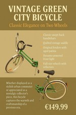 Bicicletta da città verde d'epoca - Eleganza classica su due ruote