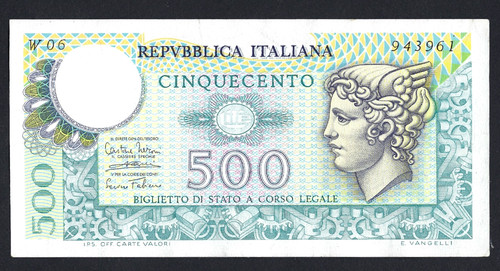 Biglietto stato 500 lire - biglietto, di