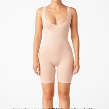 Spanx Body Donna Nude Rosa Taglia M Modellante Busto Aperto Metà Coscia Shaper