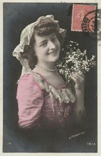 C2- Cp Cartolina  Donna Fiori Costumi - Fp Vg