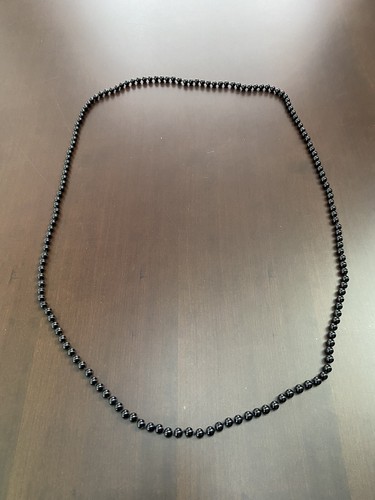 Collana perle finte lunga nera - collana,
