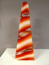 OBELISCO LA MURRINA LUME IN VETRO DI MURANO ROSSO MONTATURA NIKEL