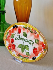 Piatto servizio bruschette in ceramica dipinto a mano italiano vintage