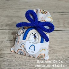 BOMBONIERA SACCHETTO CON LAVANDA TAG E PORTACHIAVE ARCOBALENO €3,90