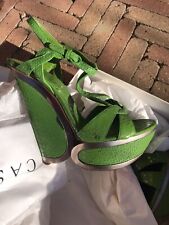 Sandalo Zeppa Platform Casadei Verde Altezza 15