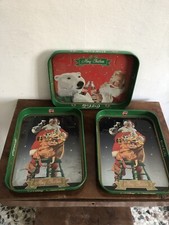 COCA COLA VASSOI Blocco 3 Pezzi Natale Orso