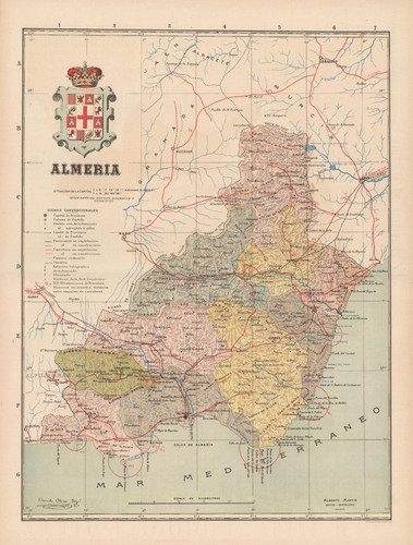 Mappa storica almeria spagna - mappa,
