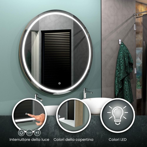 Specchio led london 3 colori - london, |