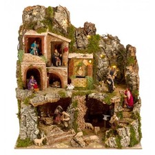 Presepe Artigianale Con Luci E Fontana Completo Di Personaggi E Dettagli Realist