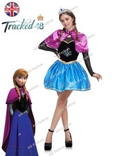 Vestito Costume Bambina Adulto Anna Principessa Sexy Corto Carnevale Halloween Frozen