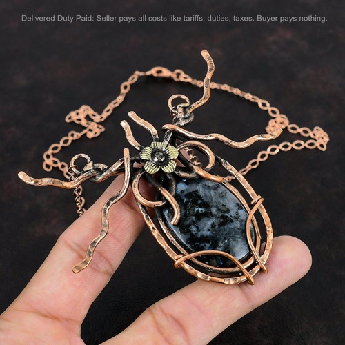 Natural larvikite chain - natural,
