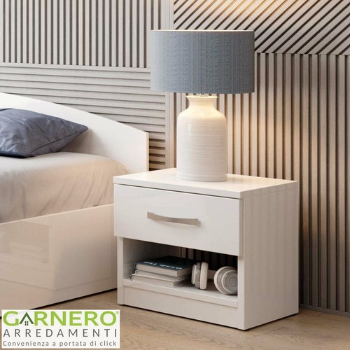 Comodino moderno bianco - , lucido
