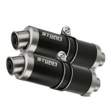 Terminali Scarichi Storm by Mivv nero Gp acciaio Ducati Monster 620 2002 > 2006