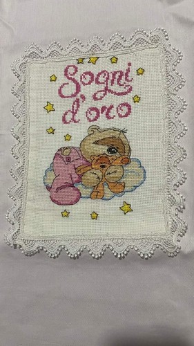 Copertina punto croce ricamata