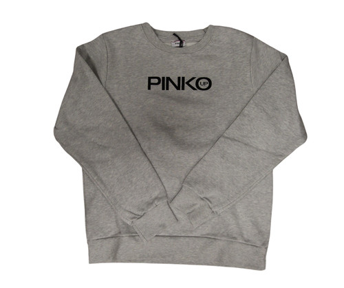 Felpa girocollo pinko grigio - girocollo,