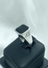 Anello chevalier con pietra onice in argento 925