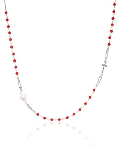 Collana rosario argento - collana,