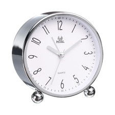 Metal quartz alarm clock - alarm,