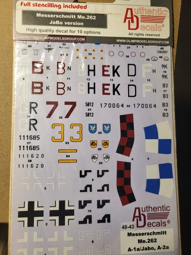 Decalcomanie autentiche 48 - autentiche, 1/48