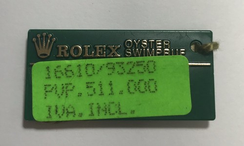 Rolex green tag hangtag oyster - rolex,