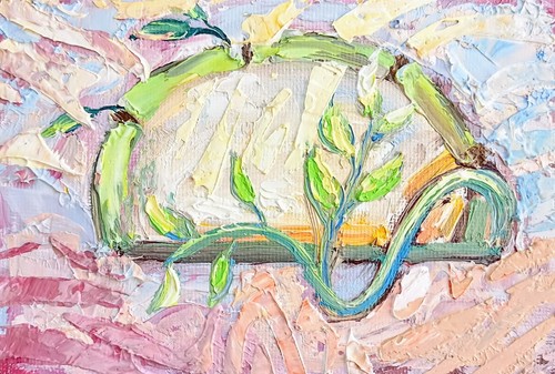 Quadro olio zen bambù 15x10