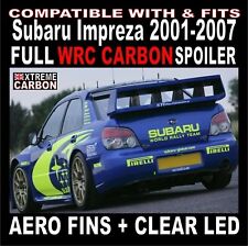Spoiler stivale posteriore in carbonio FULL WRC + LED trasparente PER SUBARU IMPREZA 01-07 WRX STI 