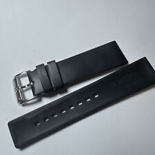 Hirsch black rubber strap and buckle used 22mm