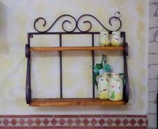mensola fioriera portaspezie in ferro battuto legno rustica cucina giardino vasi
