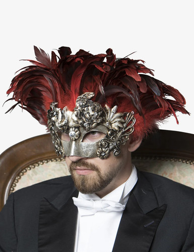 Semiramis con piume maschera - con,