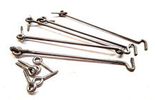 Fermaporta a Gancio in Ferro Lucido mm. 200x5 Pz. 10 Ruffoni e Zoppi