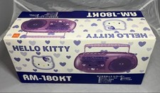 Sanrio Hello Kitty Radio Cassette Registratore Boombox RM-180KT Viola Trasparente Mai Usato