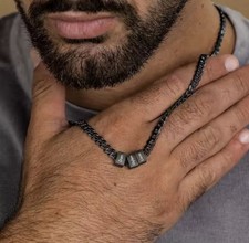 Collana Uomo Da 1 A 8 Nomi Personalizzati Colore Nero O Acciaio Stile Cubano NEW