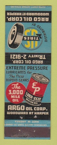 Copertina matchbook argo oil - -,