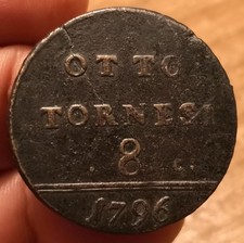 Moneta 8 Tornesi 1796, Regno Di Napoli Ferdinando IV, Rif. 8734