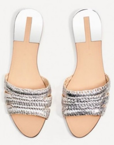 Zara silver flat - silver, 38