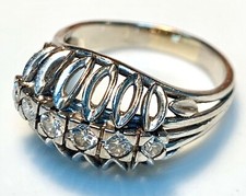 Magnifico Anello Antico Oro 18 Carati - Diamanti 0.50 7,27 G