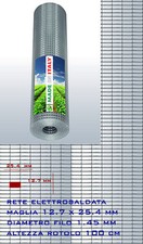 RETE METALLICA ZINCATA RECINZIONE GABBIE ELETTROSALDATA 12 x25 x 1.50 mm h100 cm