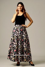 Gonna Lunga In Cotone Nera Con