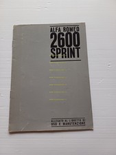 Alfa Romeo 2600 Sprint 1966  ALLEGATO manuale uso originale