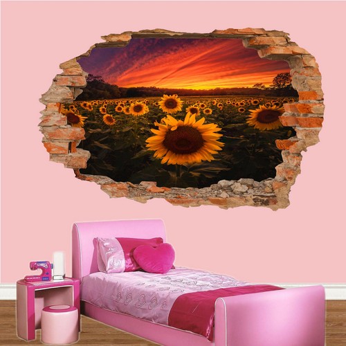 Adesivo murale campo girasole