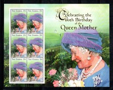 Gambia 2000 Mi. 3800 foglietto 100% nuovo Elisabetta Regina Madre