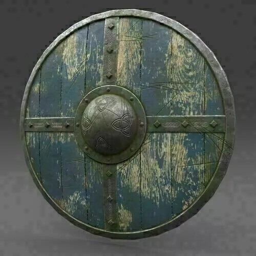 Scudo tondo legno vichingo - legno,